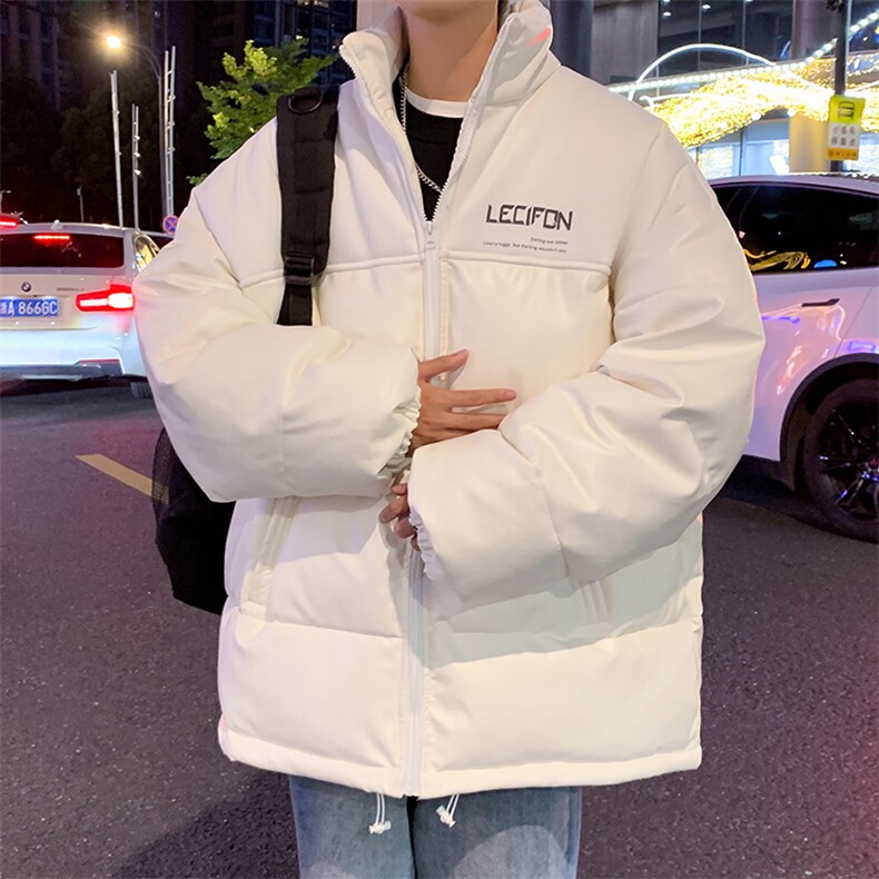 拼接加厚棉衣男PU皮立领棉袄软皮棉服外套3365-P90控118,男装棉衣,星座207