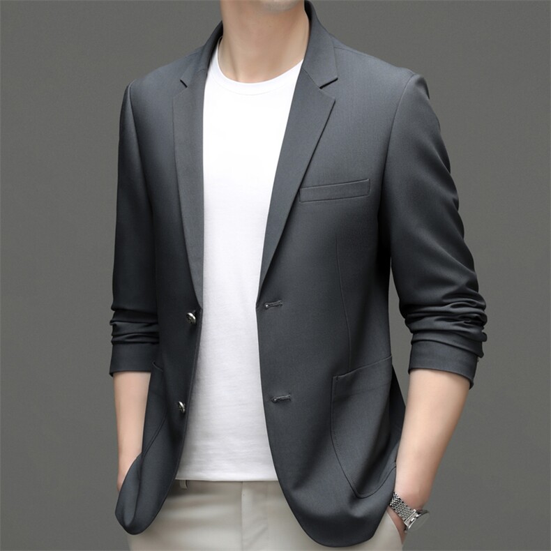 春秋新款男士高端西装领休闲百搭轻商务休闲上衣长袖单西外套，男装西服套装，电商B212（原钱塘6029）