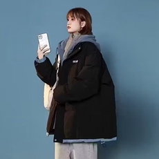 棉服男女冬季新款加厚棉袄连帽保暖防寒冬装假两件棉衣外套，男装棉衣，星座218-8