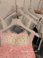 韩系甜美温柔蕾丝性感碎花吊带背心女装夏季内搭短款上衣，女装背心吊带，梦白服饰厂