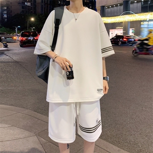 直播品质！2024夏季新款男士珠地短袖套装透气一套TZP001P70图片