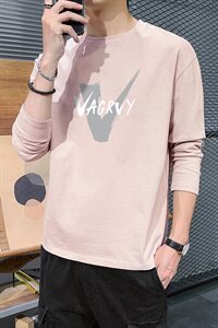 2021新款男装长袖T恤男休闲基础百搭男士打底上衣DF84T图片