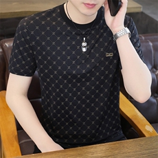 夏季冰丝短袖圆领时尚凉感休闲青年修身短袖T恤上衣XD3763-P30，男装T恤，星座310B-3