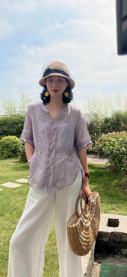 纯苎连衣裙小衫裤子裙子衬衣 时尚风 风淑女风休闲风，女装连衣裙，川哲