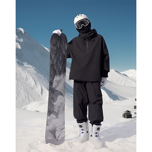 冬季潮牌防风防水单板男女同款户外运动加厚滑雪服套装TZ033-P220图片