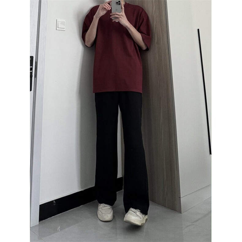 纯色cleanfit冰丝裤子马吉拉那不勒斯西裤高级感痞帅微喇西装裤,男装休闲裤,星座310A-4