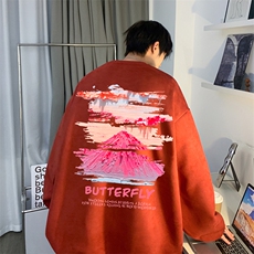 美式潮流印花上衣青少年秋季新款百搭卫衣JK23350特批36控59，男装卫衣，星座605(原A050)