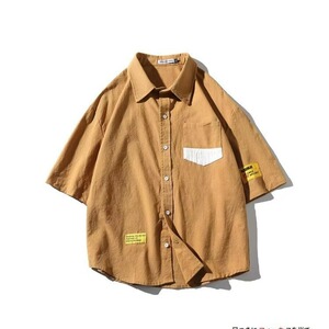 日系短袖衬衫男款夏薄款宽松休闲百搭衬衣凉感港风上衣LS2202 P34图片