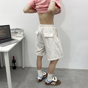 美式星星印刺绣短裤夏季ins潮牌百搭阔腿裤宽松五分N1120-P31图片