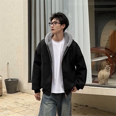 现货高品质美式高街冬季重磅座山雕大毛毛领pu皮棉衣男女加厚外套，男装皮衣，电商A486-1