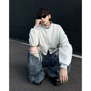 卫衣男韩版潮流宽松百搭高街2024冬季ins小众设计感外套WB385-P43图片