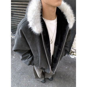XZ514-2-25106-P70 大理石座山雕连帽绒毛刺绣外套冬季棉服夹克图片