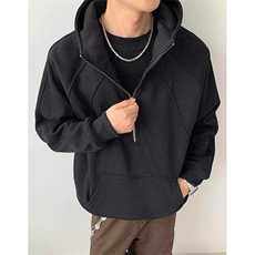 拼接半拉链连帽卫衣春秋季男休闲运动上衣带帽衫百搭宽松WB671，男装卫衣，星座1116A（原606A-3）