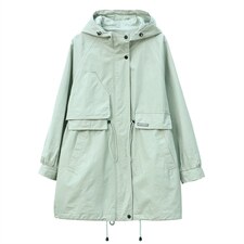 2022秋季时尚简约优雅气质显瘦休闲修身百搭潮流风衣外套，女装风衣，独衣靓