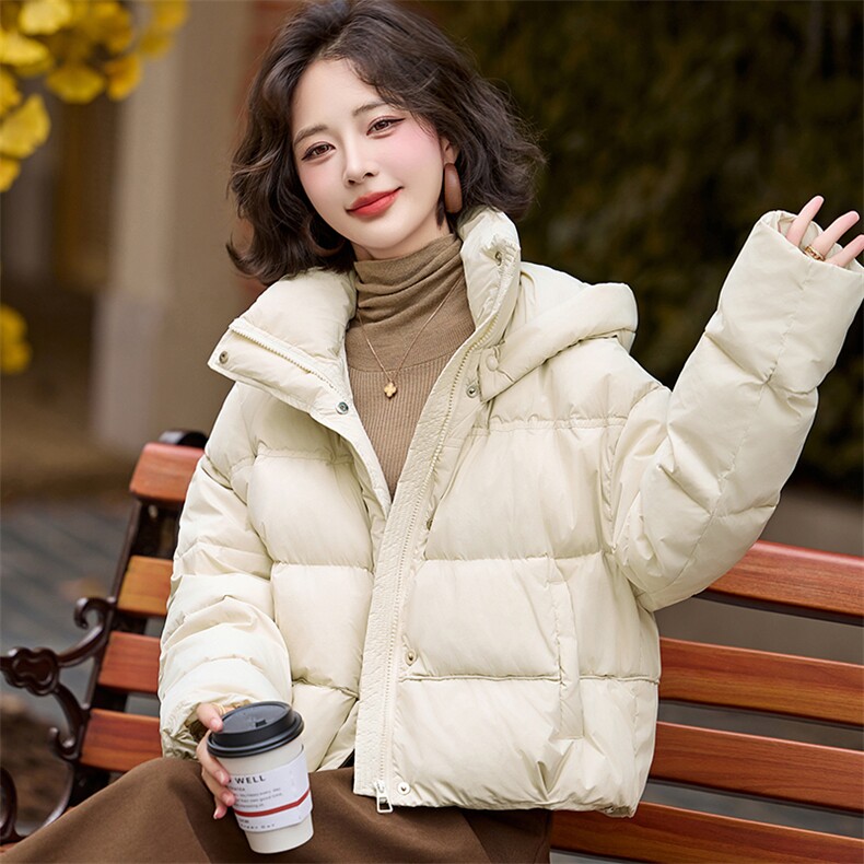 时尚保暖女装羽绒服冬季新款修身显瘦短款连帽外套高品质90白鸭绒填充优雅气质百搭选择,女装羽绒服,姿衣坊