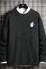 M19167-P45加绒款-P65加厚加绒毛衣男大码毛线衣男针织衫网格，男装针织衫/毛衣，电商A040A