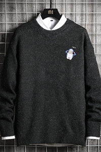 M19167-P45 加绒款-P65 加厚加绒毛衣男大码毛线衣男针织衫 网格图片