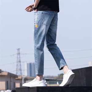 特批45 无差价春季韩版百搭弹力修身小脚弹九分牛仔裤男K322图片