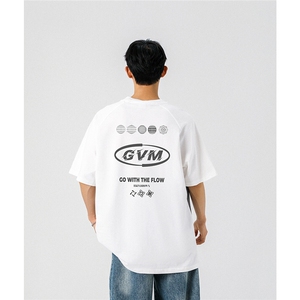 领口拉链拼接设计大码M-5XL印花短袖T恤男：100%棉DX78024P50控78图片