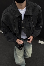 特批P85无差价春季cleanfit港风设计pu皮外套短款男痞帅夹克J5219，男装夹克，电商A001