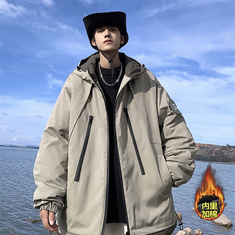 特批P105无差价冬防水双拉链连帽棉服男户外加棉保暖棉衣外套M74,男装棉衣,电商A001-1