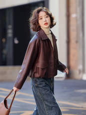 港风pu皮衣外套女短款2025春季新款小个子高级感欧货休闲夹克上衣，女装皮衣，魅衣本色