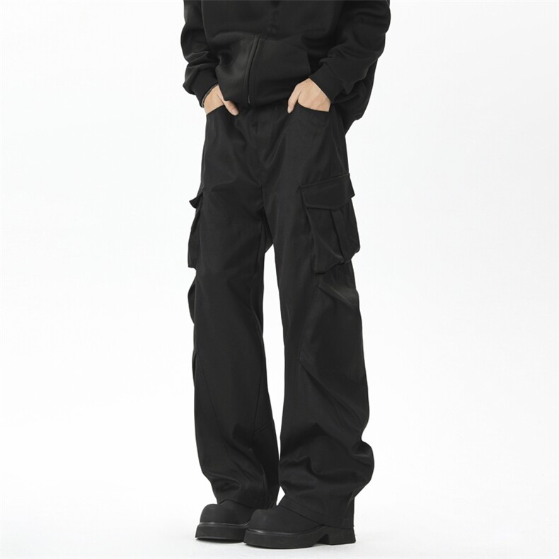 休闲裤抖音品质美式高街情侣弯刀工装裤现货供应C323-1-7816-P45，男装工装外套，电商C323-1