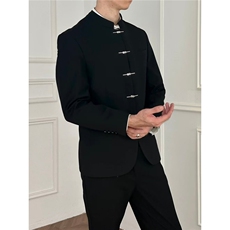 风秋男立领西装新中式西服金属排扣外套大码S-5XLJaK14P65，男装西服套装，星座1013-1
