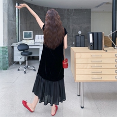 新中式国风连衣裙女2025夏季新款超好看高级感复古假两件旗袍长裙，女装连衣裙，2C209