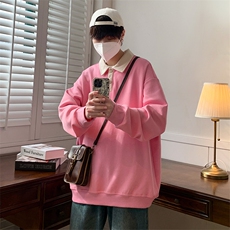 春装新品学生百搭纯色衬衫2023潮撞色卫衣男女WY3672-P65控价88，男装卫衣，电商A441-1