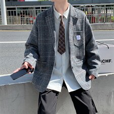毛呢格西装男2021秋季新款修身西服外套韩版帅气休闲W1866-P62，男装西服，星座512-4