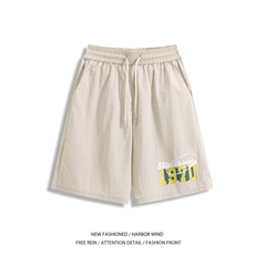 抖音品质夏季新款美式印花冰丝宽松五分裤B315-K25546-特p20控39，男装休闲裤，电商B315