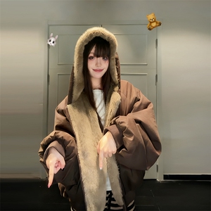 两面穿现货重磅短款座山雕棉衣男女双面穿毛毛绒棉服加厚外套图片