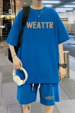 ！2025夏季男士华夫格短袖T恤一套学生运动套装HTZ96P50，男装T恤，电商B220