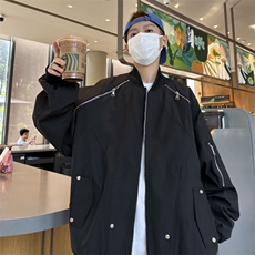 港风秋冬款棒球立领夹克衫工装拉链休闲外套JK2315P65，男装夹克，星座1013-1