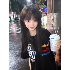 万针全刺绣工艺抖音得物高品质260克重磅纯棉双纱美式高街短袖T恤，男装T恤，电商A486