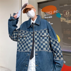 2025春新款青春格子拼接牛仔夹克 JK801 P68图片