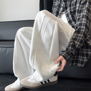 K25101批45控68 秋季美式弯刀裤罗纹拼接休闲裤百搭长裤子男裤图片
