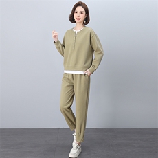 休闲运动套装女2025年春装新款减龄妈妈装卫衣两件套，女装套装/套裙，忆绮罗