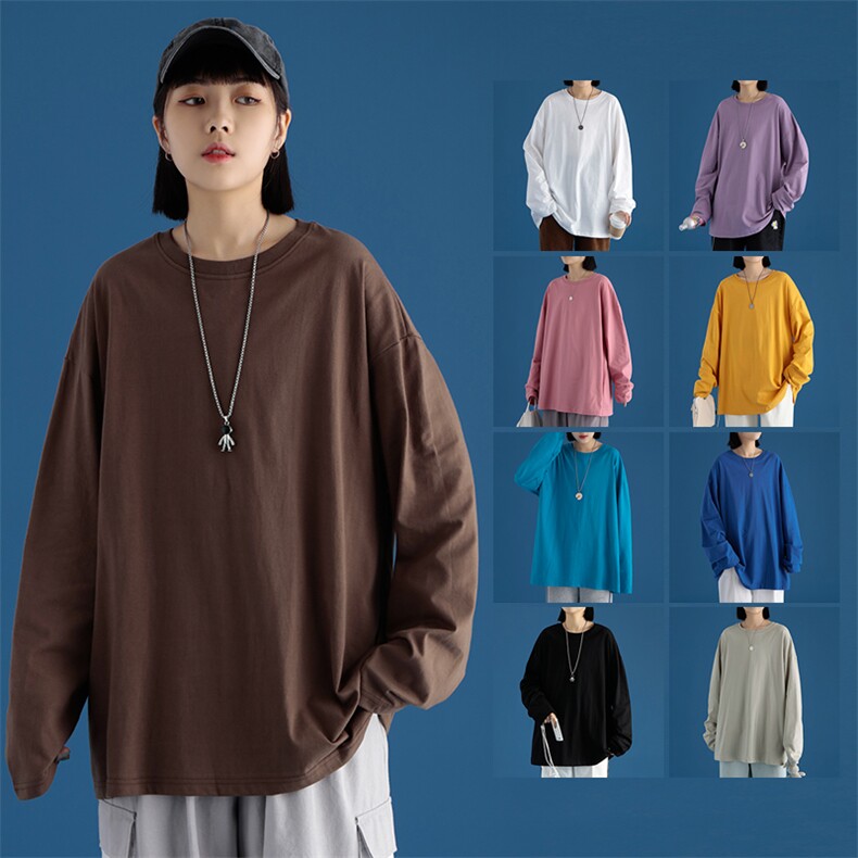新款情侣纯色长袖T恤男女士圆领纯棉打底衫A158-T88889-P20控价28,男装T恤,电商A158-1