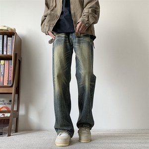 秋冬季美式高街牛仔裤男 百搭显高休闲裤G1008/P55控78图片