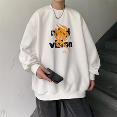 ins秋冬潮男涂鸦印花圆领卫衣青少年学生套头卫衣男WY817-P35，男装卫衣，电商A062