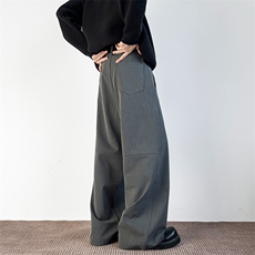 港风秋款男休闲西裤褶皱阔腿宽松长裤h338P52，男装西裤，星座1013-1