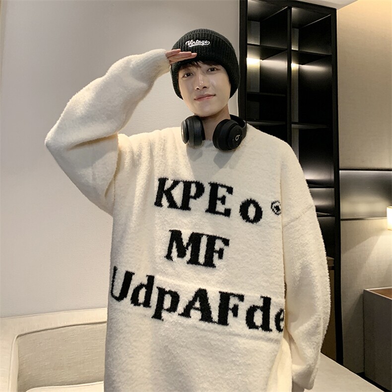 B322P55秋冬字母宽松毛衣打底衫男装男港风,男装T恤,星座512-6