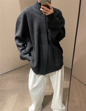 25M805-P80网图开衫毛衣宽松百搭保暖针织衫毛线衣，男装针织衫/毛衣，电商B327