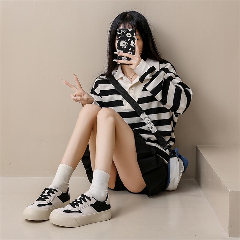 鞋子女2024春季新款学生韩版ins百搭厚底板鞋春秋休闲鞋子,女鞋休闲鞋,星座1407-3