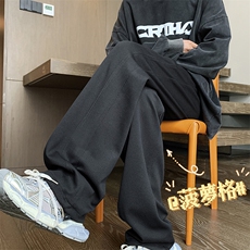 华夫格休闲卫裤男款春秋季美式潮牌直筒宽松运动裤子K937-特批32，男装休闲裤，星座718-1