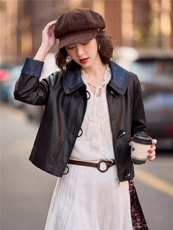 【春季女装新款】2026大量现货时尚洋气韩版宽松短款皮衣外套，女装皮衣，缘衣格