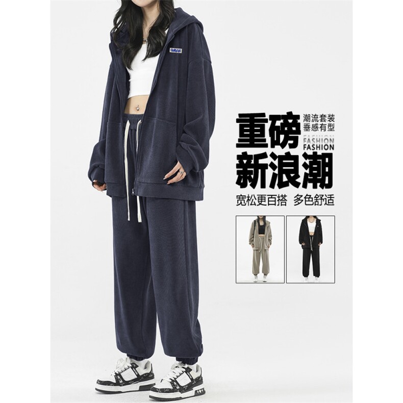 连帽开衫卫衣运动套装新款潮牌宽松休闲卫裤两件套TZ855-特批-123,男装卫衣,星座718