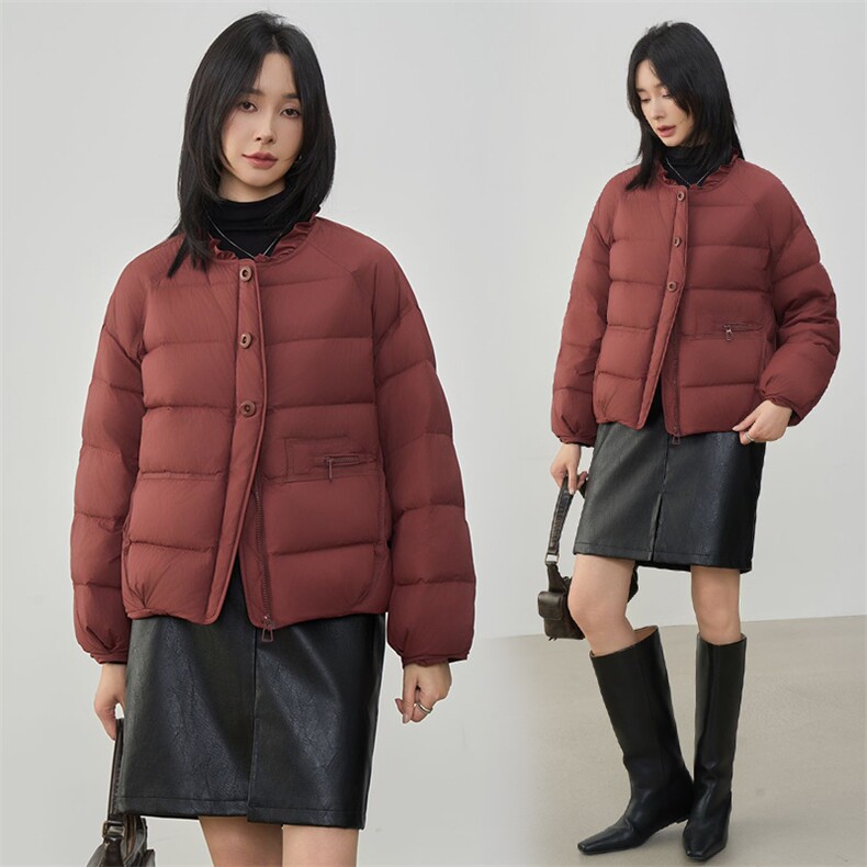 2025年冬季休闲风白鸭绒保暖常规90白鸭绒,女装羽绒服,阳光伊恋
